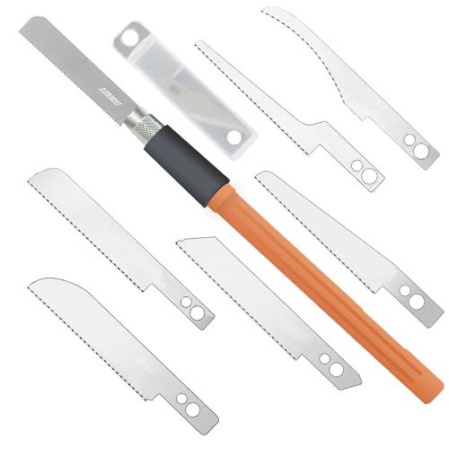 Magicrose Mini Hand Saw Model Craft Tools with 8 DIY Craft Pieces Blades Modelling Knife Hobby DIY Saw Hacksaw Tool Kit for Trimming,Engraving,deburring,and Cutting.
