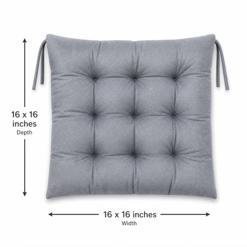 Image of CASA-NEST Chair Pad Cushion 45x45 cm 1 Pc, Tufted Seat Cushion for Dining Chair, Study Chair, Office Chair, Grey