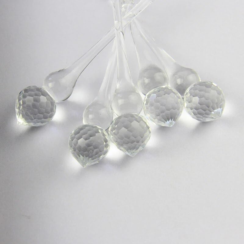 GOODJOBHN Transparent Color 10 Pieces Crystal Viscose Gourd Pendant 20mm 105mm Glass Parts Wedding Decorations Chandelier - (Color: Clear)