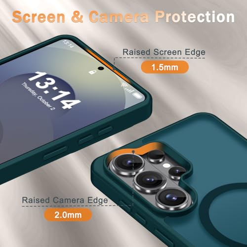 Image of for Samsung Galaxy S26 Ultra Case, Matte Magnetic Phone Cover, Blue | Fit for MagSafe, Screen Protector included, Shockproof Military Grade Protection, Translucent Frosted Back