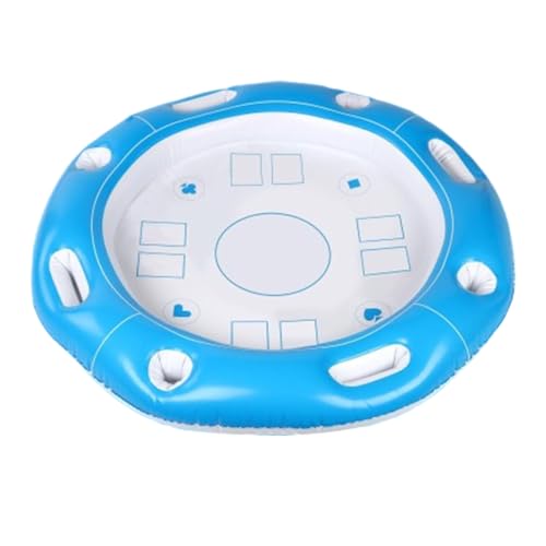 Mesa Flotante de Juegos para Piscina, Soportes Inflables para Bebidas Y Alimentos, Mesa Plegable con Portavasos y Soporte para Alimentos para 4-6 Jugadores - para Vacaciones, Camping, Playa y Crucero