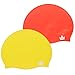 The Friendly Swede Silicone Swim Caps (2 Pack) (Yellow + Red)