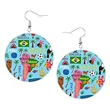 Parfait pour un match quotidien : ces ensembles de boucles d'oreilles perforées en forme de carte de l'Amérique du Sud avec des icônes imprimées présentent un design rond avec un style simple qui vous permet de choisir d'assortir votre tenue pour la journée. Facile à assortir aux vêtements pour un look unique et adapté à de nombreuses occasions, telles que les fêtes, les cours, les rendez-vous, les cérémonies et la vie quotidienne.