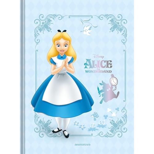Caderno Colegial Alice in Wondeland Animativa - Costurado, Capa Dura, 160 folhas, 90124
