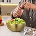 CALLARON 50 oz Gold Salad Bowl - Stainless Steel Mixing Bowls, 7.8 inch Kitchen Serving Bowl, Nesting Large Soup Bowl, Metal Cereal Bowl, for Cooking, Baking, Salad Prep, Dishwasher Safe