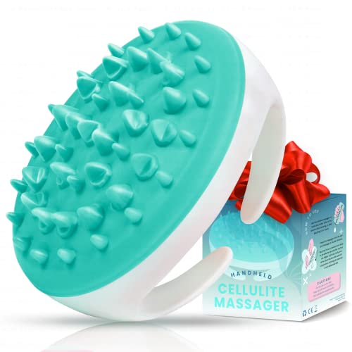 Scala Silicone Cellulite Massager, Kids Bath Shower Scrubber Accessory, Kids Bathroom Toy, Cellulite Remover, Improve Circulation, Body Massager, Exfoliator, Fat Roller Use with Creams and Oils, Teal