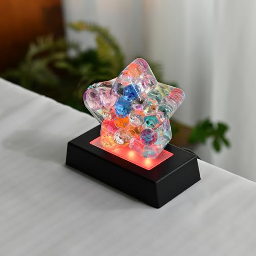 image for IFOLAINA LED Light Base Multicolor Rectangle Display Stand for Crystal
