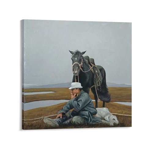 Elder in White Hat Canvas Wall Art 20x20in