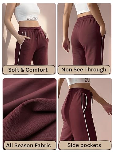 Image of BLINKIN Women's Ankle Length Relaxed Fit All Weather Soft Fabric Jogger | Track Pant for Woman (TRACK-339)