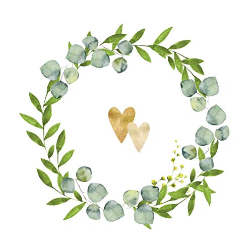 20 Servietten Herz Gold im Kranz | Hochzeit | Tischdeko 33 x 33 cm