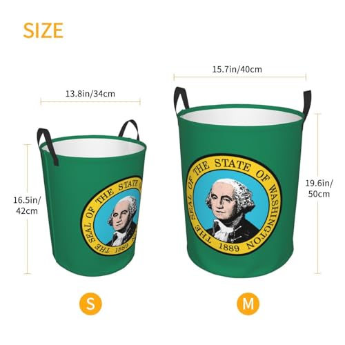 Panier à linge imprimé drapeau Washington vertical et grand volume - 6