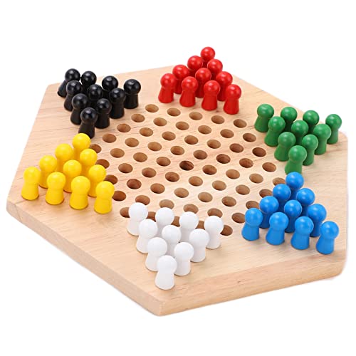 Aramox Chinese Checkers juego de mesa de madera colorido miniatura 1