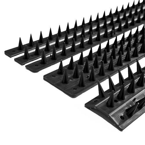EarlyGrow Fence Wall Spikes Garden Security Guard Anti-Climb Cat Bird Intruder Pest Deterrent - Made in the UK (10-Pack (5m), Black)