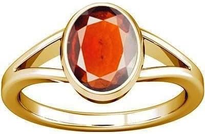 Divya Shakti 7.25-7.50 Carats Hessonite (GOMED Stone Ring)(Made in Panchadhatu) 100% Original AAA Quality Gemstone