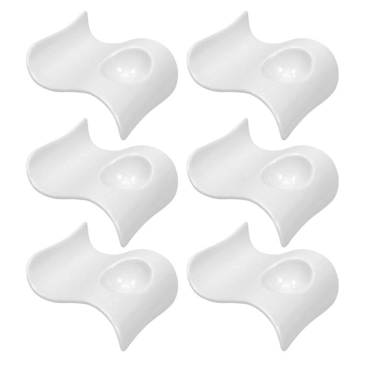 Artibetter Coquetiers Pratiques en Céramique Blanche, Lot de 6 Pièces, Supports à Œufs Légers et Élégants pour Servir Œufs la Coque ou Amuse-bouches