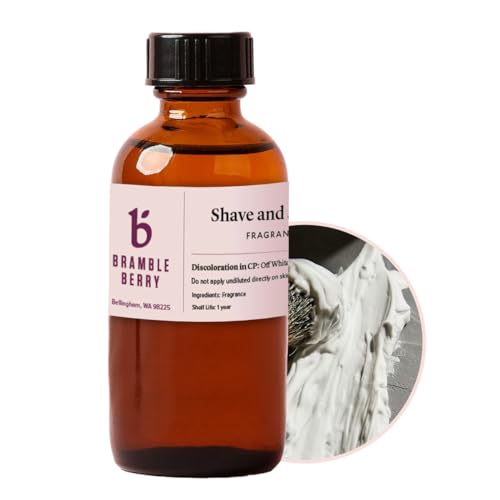 Image of Bramble Berry Shave and a Haircut Fragrance Oil 2 oz | Classic Barbershop Scent for Soap Making, Candle Crafting, Beard Oil, & Shaving Cream | Skin Safe, Vegan, Paraben & Phthalate Free, DIY Essential