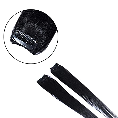 Image of Single Clip Human Hair Side Cover Up Hair Patch Extension For Women And Girls