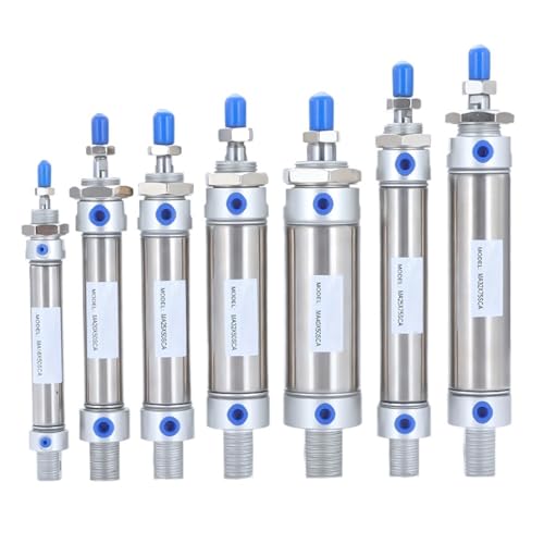 AYJYZHIAG Doppeltwirkender MA-Typ aus Edelstahl mit Magnet, 16/20/25/32/40 mm Bohrung, 25/50/75/100/125/150/175 mm Hub, Pneumatikzylinder(Stroke 450mm,Bore 32mm)