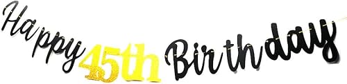 Miniatura 5 de Pancarta de feliz cumpleaños 45, guirnalda de fiesta de cumpleaños 45, letrero de banderines para fotos, fondos de decoración de fiesta de
