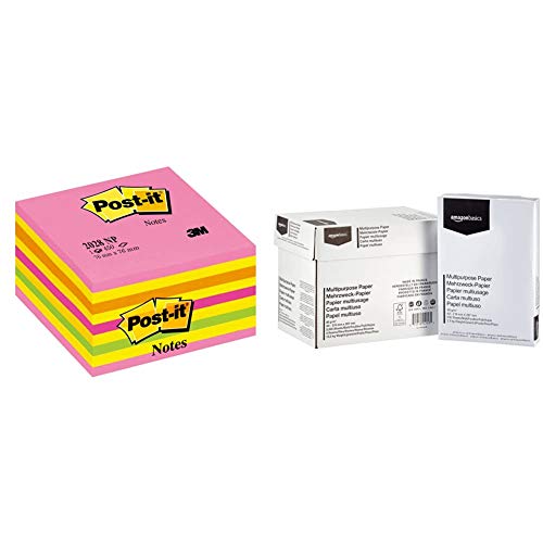 Post-It Cube 450 f. et papier multiusage A4 Amazon Basics anti-bourrage