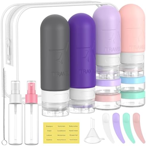 ME.FAN 18 Pack Travel Bottles for Toiletries, TSA Approved Travel...