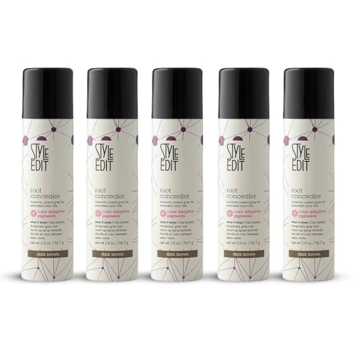 Image of Style Edit Root Touch Up Spray | Temporary Hair Color for Gray Roots and Thinning Hair | Salon-Quality, Transfer-Resistant Hair Concealer | Dark Brown, 2 oz