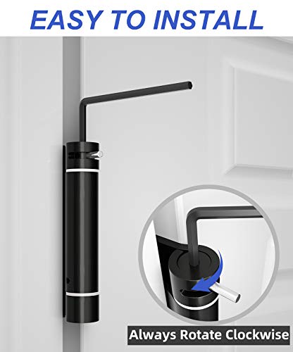 3 Pack Self Closing Door Hinge, Spring Hinge, 4 Inch, Adjustable Tension For Garage, Front Door, Back Door, Ul Listed, For Left And Right Hand Door, 5/8'' Radius Corners, Matte Black #TOP4