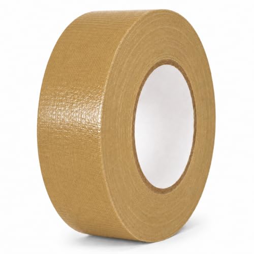 Image of GGR Supplies CDT-36 Tan Beige Cloth Duct Tape, 2 Inch x 60 Yards | Industrial Grade; Waterproof and UV Resistant; Clean Removal With No Sticky Residue; Repairs, Packaging, Bundling and Sealing