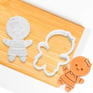 Crethink Gingerbread Girl Cookie Cutter,Plastic Fondant Biscuit Molds DIY Baking Tool,Cute Gingerbread Girl Shape Cookie Cutters Baking Mould