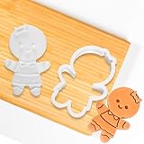 Crethinkaty Gingerbread Girl Cookie Cutter,Plastic Fondant Biscuit Cutters DIY Baking Tool,Cute Gingerbread Girl Shape Cookie Cutters Baking Mould