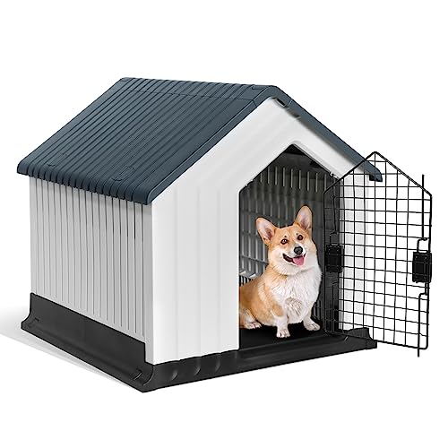 MESTUEL Outdoor Dog House Outdoor,Detachable Iron Door Pet House Suitable for Medium Dogs,Ventilate...