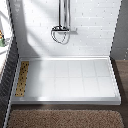 Woodbridge Sbr6034-1000L-Bg Shower Base, White With Brushed Gold Cover #TOP8
