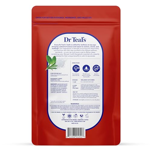 Dr Teal's Epsom Salt Magnesium Soak, Wellness Therapy with Rosemary & Mint, 3 lbs - image 2