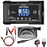 Car Battery Charger, HTRC 15A 12V/24V Battery Charger for Leisure(AGM/Gel/SLA/EFB) and LiFePO4, Automatic Intelligent 9-Stages Trickle Charger Maintainer with LCD Screen for Car, Motorcycle and More - Image 7