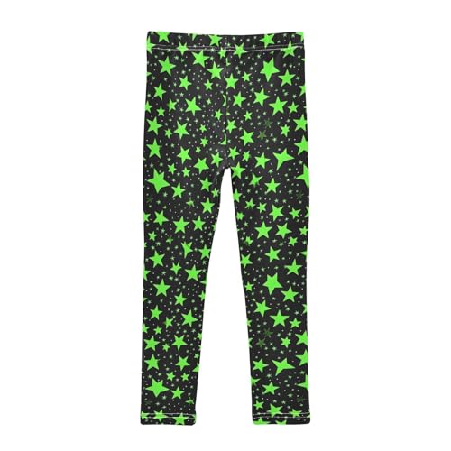 Girls' Leggings Black Green Stars Kids Yoga Tights Pants 1 Pack 208595522