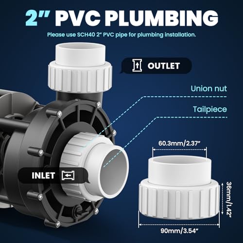 Image of Mxmoonant SPA Pump, 4HP 220-240V Hot Tub Pump 2 Speed 56 Frame Motor
