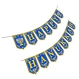 VICASKY Chanukka Banner Dekoration Blau Peltate Papier Wimpel Party Deko für Innen Außen Festliche Chanukkah Feier