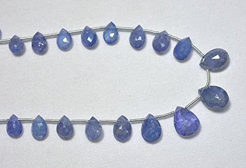 Perles tanzanite en forme de poire pour imaginer un collier de mariage raffiné fait main