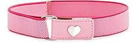 Ladeheid Mädchen Gürtel Elastik-Gürtel 1-6 Jahre 34-65 cm P15G (Rosa/Dunkelrosa/Herz)