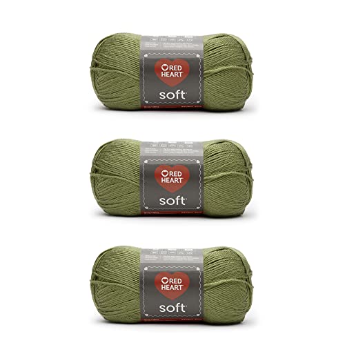 Image of Red Heart Soft Leaf Yarn - 3 Pack of 283g /10oz - Acrylic - 4 Medium (Worsted) - 513 Yards - Knitting /Crochet