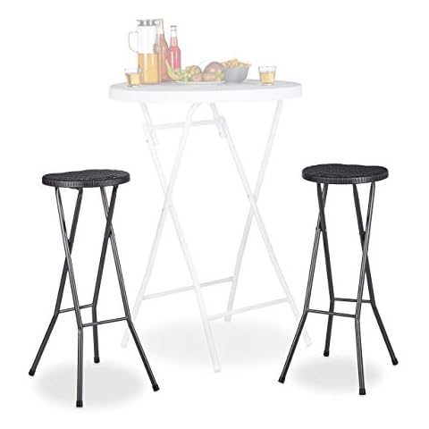 Relaxdays BASTIAN Folding Bar Stools Set of 2 Cover