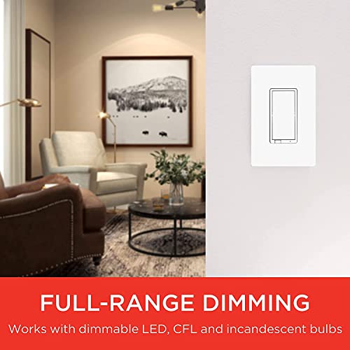 Ultrapro Wi-Fi Smart Dimmer, 2.4Ghz Wi-Fi, Quickfit & Simplewire, 3 Way Dimmer, Works With Alexa, Google Assistant, Smartthings, No Hub Needed, Ul Certified, Needs Neutral Wire, White, 1 Pack, 51399 #TOP4