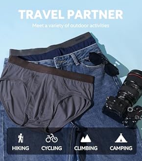 Separatec Mens Underwear With Pouch Breathable Cooling Rayon Made from Bamboo Underwear, Dual Pouch Mens Briefs 3 Pack