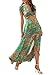 Floerns Women's 2 Piece Boho Twist Front Top and High Split Maxi Skirt Set Aqua Green M