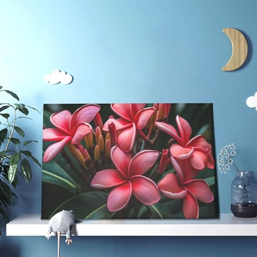 Toile murale moderne plumeria prête à être accrochée