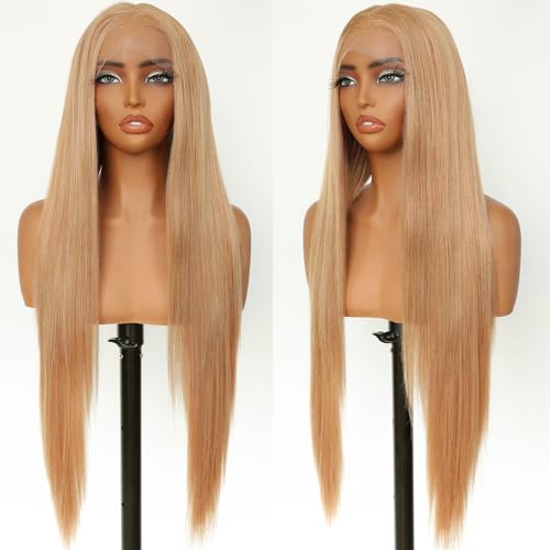 SOKU 13x6 Strawberry Honey Blonde Lace Front Wigs,32 Inch Long