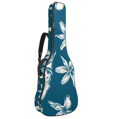 Housse guitare acoustique 109 cm sac à dos étui souple tissu Oxford bleu