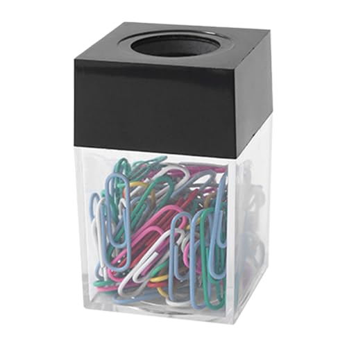 Paper Clip Dispenser – Magnetic Clip Storage Box, Desk Organizer | Transparent Paper Clips Holder, Convenient Desktop Organizer For Office Supplies, Clutter-
