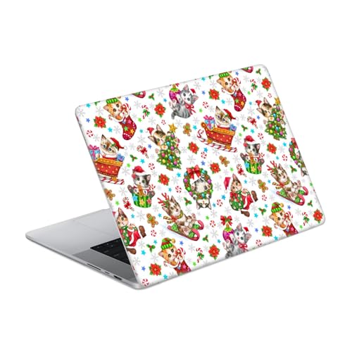 Skin vinyle MacBook Pro 14 A2442 autocollant chat de Noël motif fantaisie magique