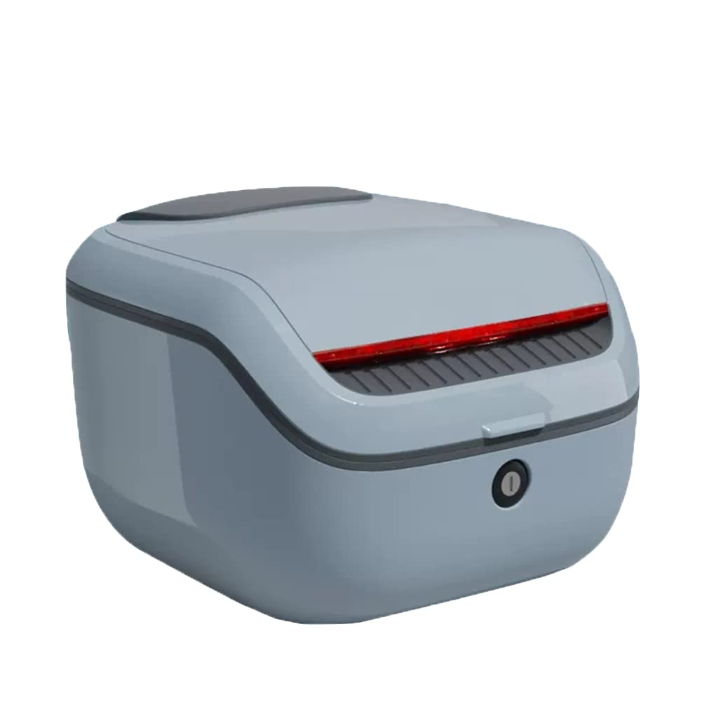 Coffre de moto arrière amovible étanche top case scooter gris